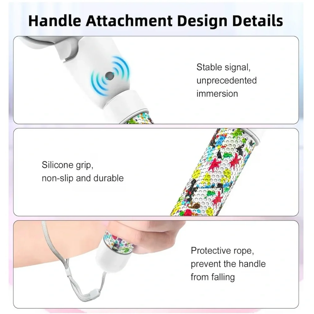 VR Handle Attachment For Meta Quest 3/3s White Graffiti NEW